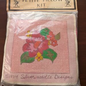 Floral Needlepoint Pillow Kit